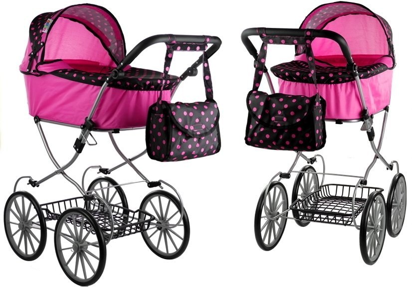 Wózek dla lalek Alice Retro, Duży, Głęboki, Torba Wózek dla lalek Alice Retro, Duży, Głęboki, Torba