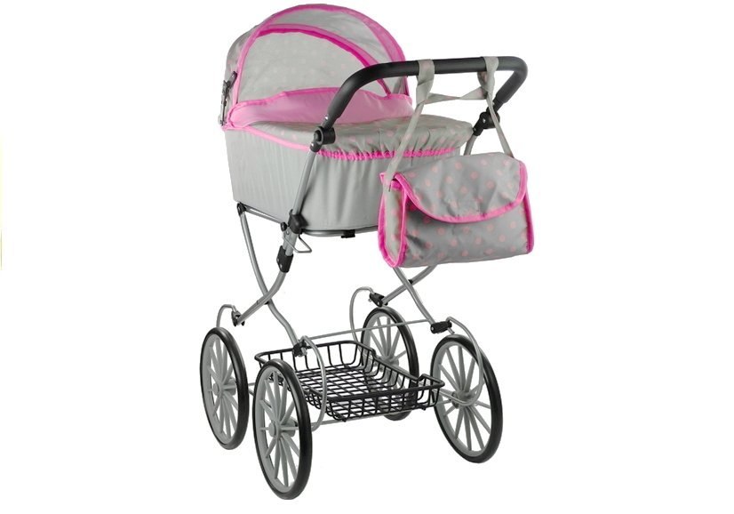 Wózek dla lalek Alice Retro, Duży, Głęboki, Torba Wózek dla lalek Alice Retro, Duży, Głęboki, Torba