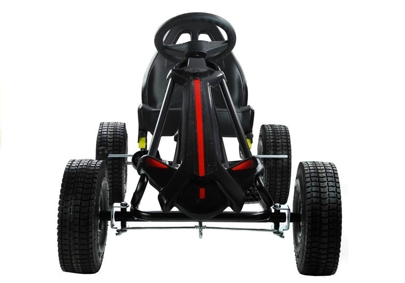 Gokart Czarny Na Pedały Szerokie Pompowane Koła Gokart Czarny Na Pedały Szerokie Pompowane Koła