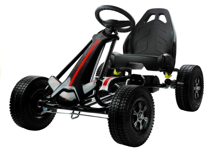 Gokart Czarny Na Pedały Szerokie Pompowane Koła Gokart Czarny Na Pedały Szerokie Pompowane Koła