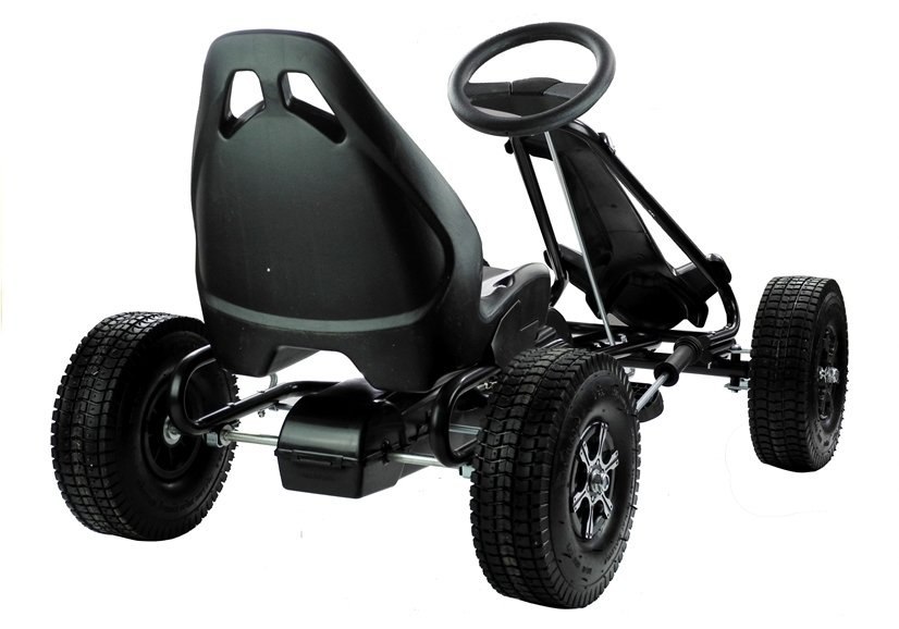Gokart Czarny Na Pedały Szerokie Pompowane Koła Gokart Czarny Na Pedały Szerokie Pompowane Koła
