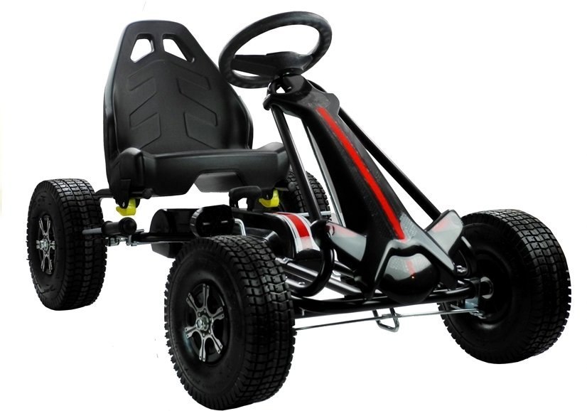 Gokart Czarny Na Pedały Szerokie Pompowane Koła Gokart Czarny Na Pedały Szerokie Pompowane Koła