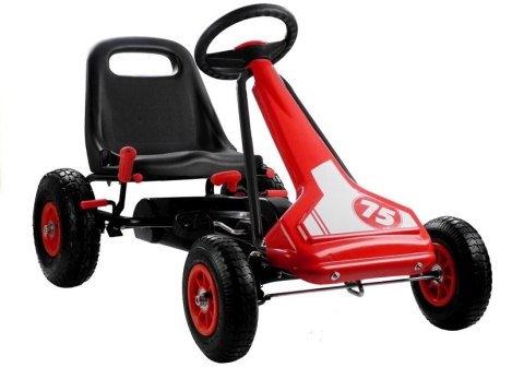 Gokart Czerwony Pompowane Koła Hamulec Ręczny Gokart Czerwony Pompowane Koła Hamulec Ręczny