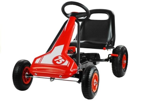 Gokart Czerwony Pompowane Koła Hamulec Ręczny Gokart Czerwony Pompowane Koła Hamulec Ręczny