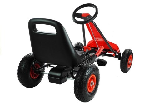 Gokart Czerwony Pompowane Koła Hamulec Ręczny Gokart Czerwony Pompowane Koła Hamulec Ręczny