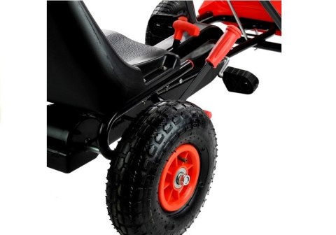 Gokart Czerwony Pompowane Koła Hamulec Ręczny Gokart Czerwony Pompowane Koła Hamulec Ręczny