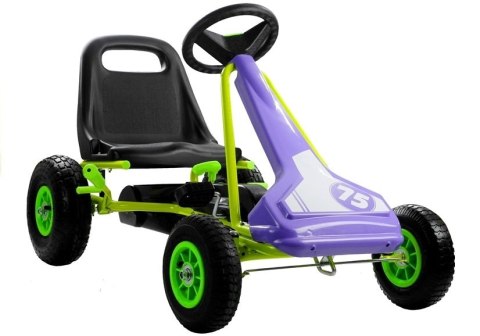 Gokart Fioletowy Na Pompowanych Kołach Hamulec Gokart Fioletowy Na Pompowanych Kołach Hamulec