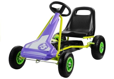 Gokart Fioletowy Na Pompowanych Kołach Hamulec Gokart Fioletowy Na Pompowanych Kołach Hamulec