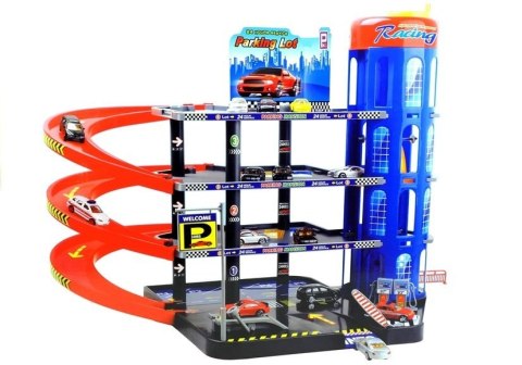 Zestaw Parking Poziomowy Duży 4 Autka Helikopter Zestaw Parking Poziomowy Duży 4 Autka Helikopter