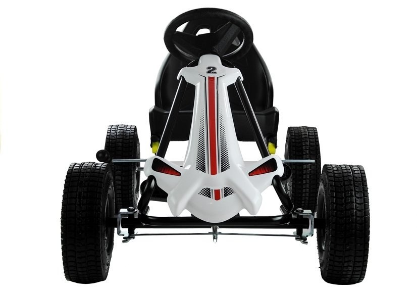 Gokart Biało-Czarny Na Pedały Pompowane Koła Hamulec Gokart Biało-Czarny Na Pedały Pompowane Koła Hamulec