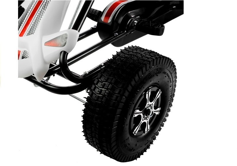 Gokart Biało-Czarny Na Pedały Pompowane Koła Hamulec Gokart Biało-Czarny Na Pedały Pompowane Koła Hamulec