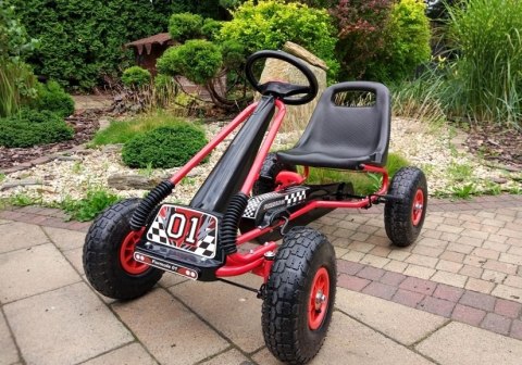 Gokart Czerwony A-15 Pompowane Koła Gokart Czerwony A-15 Pompowane Koła