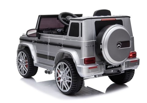 Auto na Akumulator Mercedes G63 AMG Srebrny Lakierowany Auto na Akumulator Mercedes G63 AMG Srebrny Lakierowany