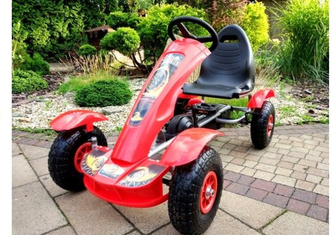 Gokart na Pedały Pompowane Koła GM18 Czerwony Gokart na Pedały Pompowane Koła GM18 Czerwony