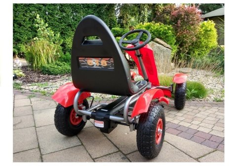Gokart na Pedały Pompowane Koła GM18 Czerwony Gokart na Pedały Pompowane Koła GM18 Czerwony