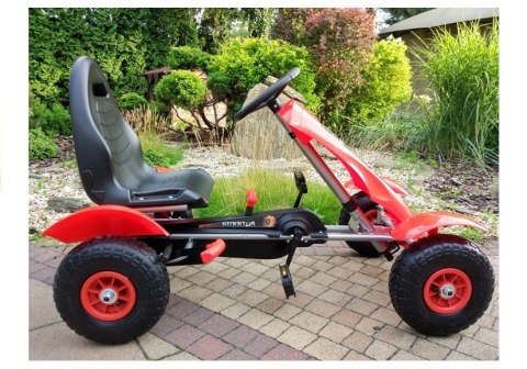 Gokart na Pedały Pompowane Koła GM18 Czerwony Gokart na Pedały Pompowane Koła GM18 Czerwony