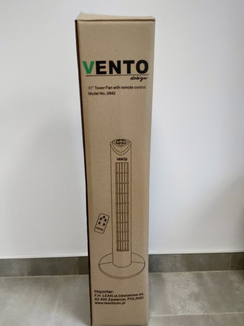 Wentylator Vento Kolumnowy 79 cm 40W z Pilotem Biały Wentylator Vento Kolumnowy 79 cm 40W z Pilotem Biały