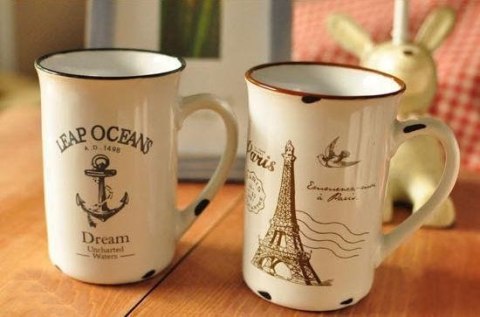 Porcelanowy kubek retro - ocean Porcelanowy kubek retro - ocean