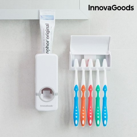 Dozownik do Pasty do Zębów z Uchwytem na Szczoteczki InnovaGoods Dozownik do Pasty do Zębów z Uchwytem na Szczoteczki InnovaGoods