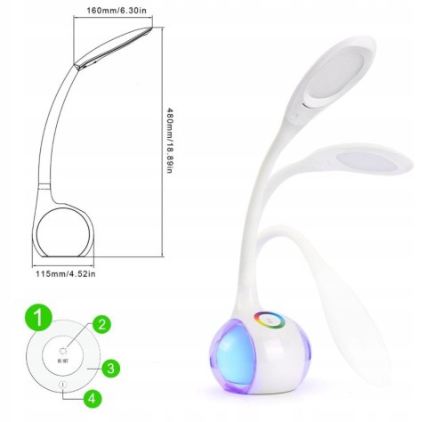 Lampka na biurko szkolna nocna Led Rgb T3 Lampka na biurko szkolna nocna Led Rgb T3