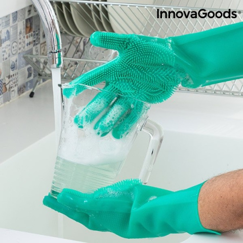 Wielofunkcyjne rękawice silikonowe do mycia naczyń z wypustkami