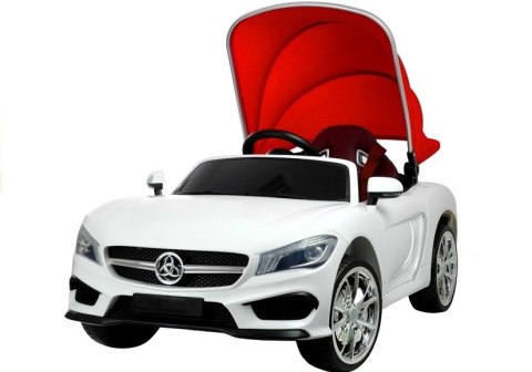 Auto na Akumulator Cabrio z Daszkiem Biały Auto na Akumulator Cabrio z Daszkiem Biały