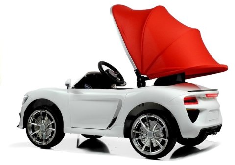 Auto na Akumulator Cabrio z Daszkiem Biały Auto na Akumulator Cabrio z Daszkiem Biały