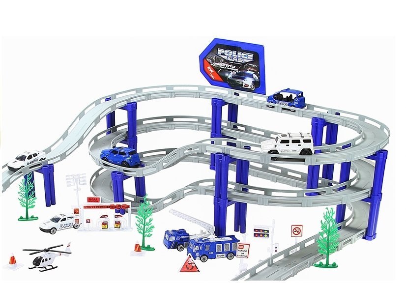 Duży Tor Samochodowy Policja 10 pojazdów 495cm HIT Duży Tor Samochodowy Policja 10 pojazdów 495cm HIT