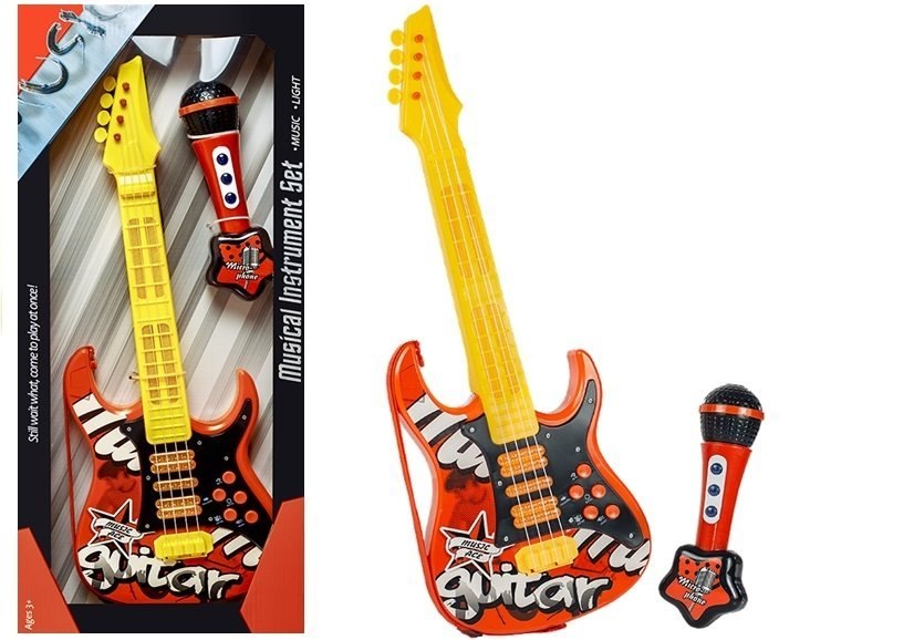 Gitara Elektryczna z Mikrofonem Struny Zabawka Gitara Elektryczna z Mikrofonem Struny Zabawka