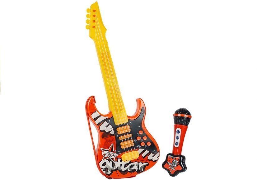 Gitara Elektryczna z Mikrofonem Struny Zabawka Gitara Elektryczna z Mikrofonem Struny Zabawka