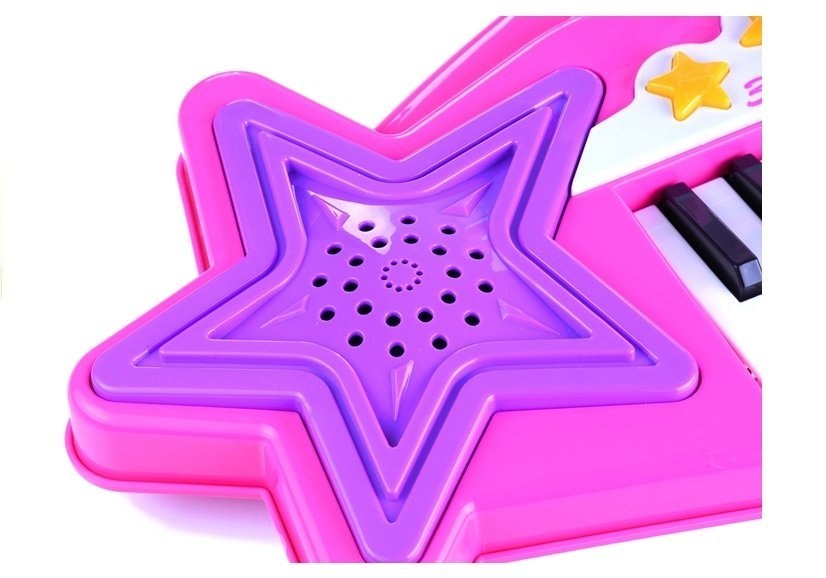 Keyboard Na Nóżkach Stołek MP3 Mikrofon Różowy Keyboard Na Nóżkach Stołek MP3 Mikrofon Różowy