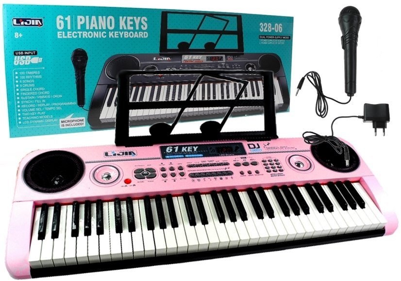 Keyboard Organy 328-06 + Mikrofon Zasilacz Keyboard Organy 328-06 + Mikrofon Zasilacz