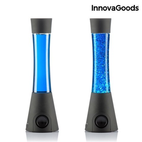 Lampka Lava Nocna Niebieska z Brokatem i Głośnikiem Bluetooth Lampka Lava Nocna Niebieska z Brokatem i Głośnikiem Bluetooth