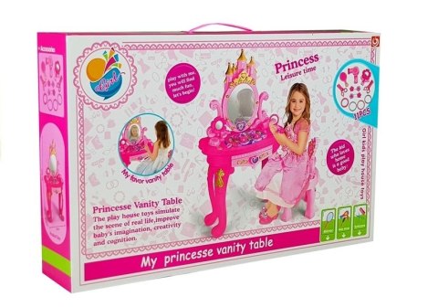 Toaletka z Krzesłem Na Nóżkach + Akcesoria Toaletka z Krzesłem Na Nóżkach + Akcesoria