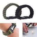 Bransoletka paracord 3w1 ARMY GREEN survival