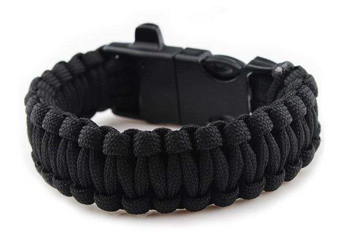 Bransoletka paracord 3w1 CZARNA survival Bransoletka paracord 3w1 CZARNA survival