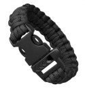 Bransoletka paracord 3w1 CZARNA survival