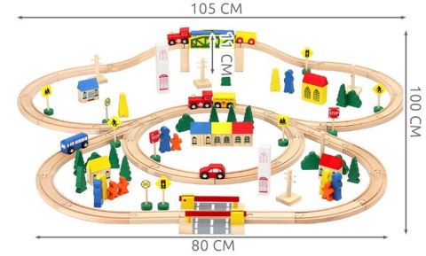 Kolejka drewniana - tor 100 elementów Kolejka drewniana - tor 100 elementów