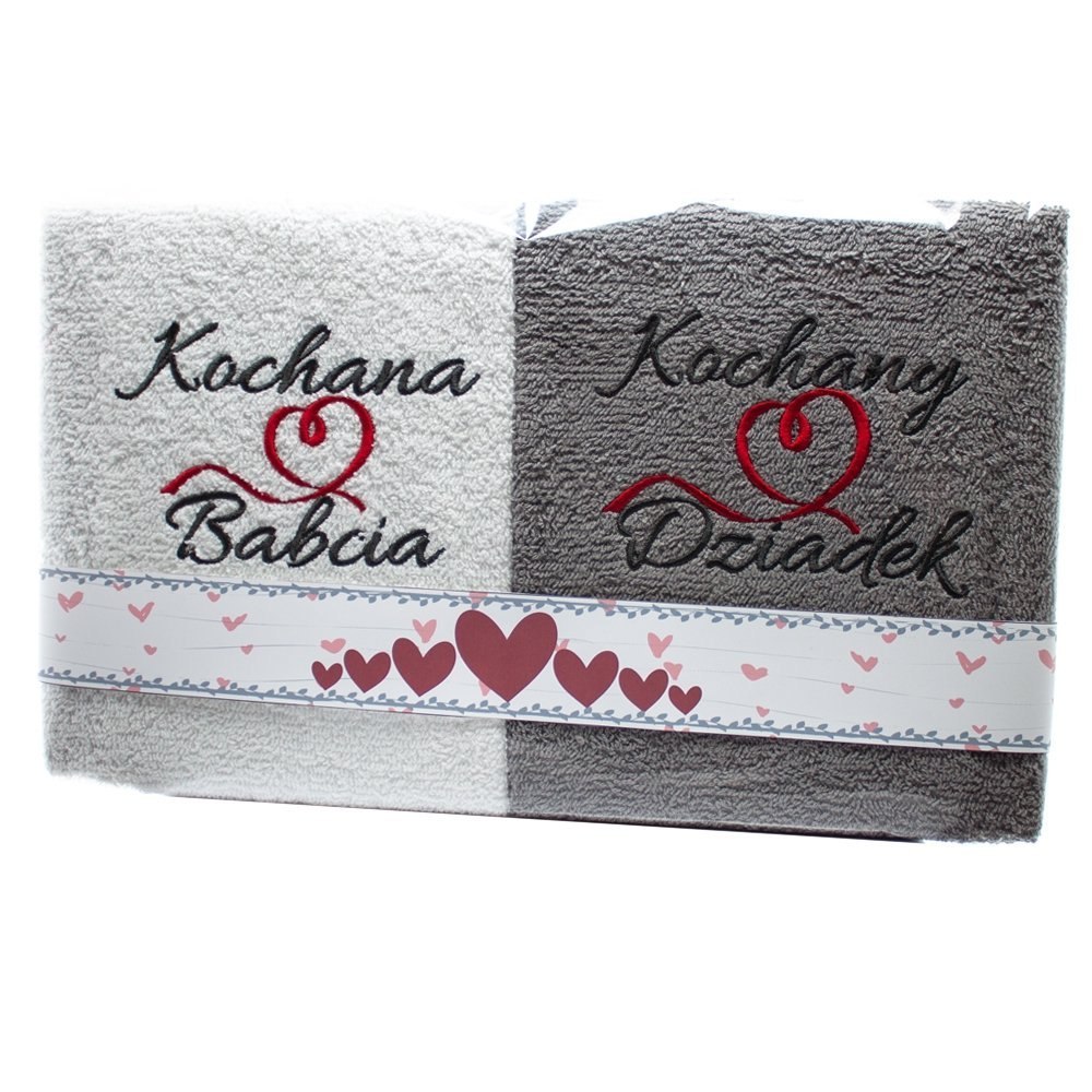 Komplet 2 ręczników - "Kochana Babcia" "Kochany Dziadek" Komplet 2 ręczników - "Kochana Babcia" "Kochany Dziadek"