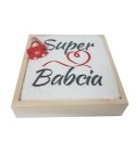 Ręcznik z haftem w drewnianej skrzynce "Super Babcia" Ręcznik z haftem w drewnianej skrzynce "Super Babcia"