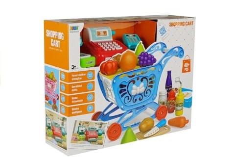 Mini Market Wózek na Zakupy + Kasa Fiskalna 40 PCS Mini Market Wózek na Zakupy + Kasa Fiskalna 40 PCS