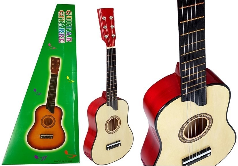 Gitara Drewniana z Kostką Kremowa Gitara Drewniana z Kostką Kremowa