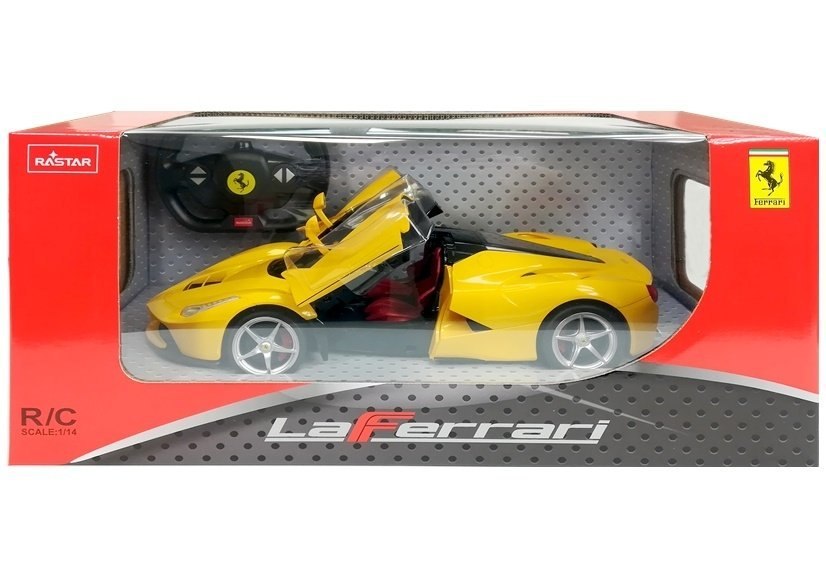 Auto R/C Ferrari Rastar 1:14 Żółte na pilota Auto R/C Ferrari Rastar 1:14 Żółte na pilota