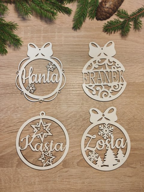 Personalizowane zawieszki 6 szt. bombki na choinkę Personalizowane zawieszki 6 szt. bombki na choinkę