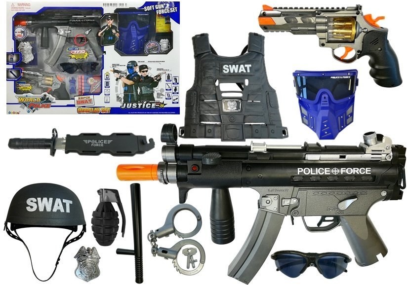 Zestaw Policyjny Pistolet na strzałki MP5 Rewolwer Zestaw Policyjny Pistolet na strzałki MP5 Rewolwer