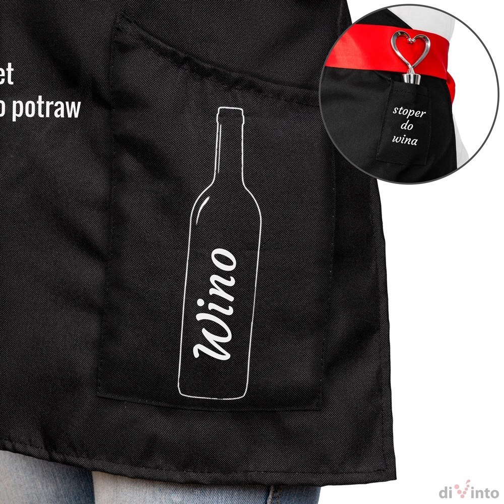 Fartuszek dla gotującej kobiety - "W kuchni używam wina" Fartuszek dla gotującej kobiety - "W kuchni używam wina"