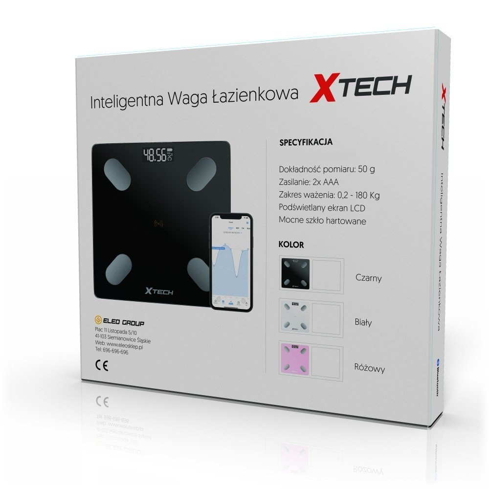 Inteligentna waga łazienkowa bluetooth czarna Inteligentna waga łazienkowa bluetooth czarna
