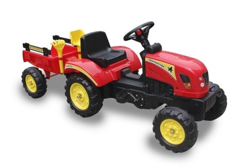 Traktor Branson z Przyczepą czerwony Pedały 135 cm Traktor Branson z Przyczepą czerwony Pedały 135 cm