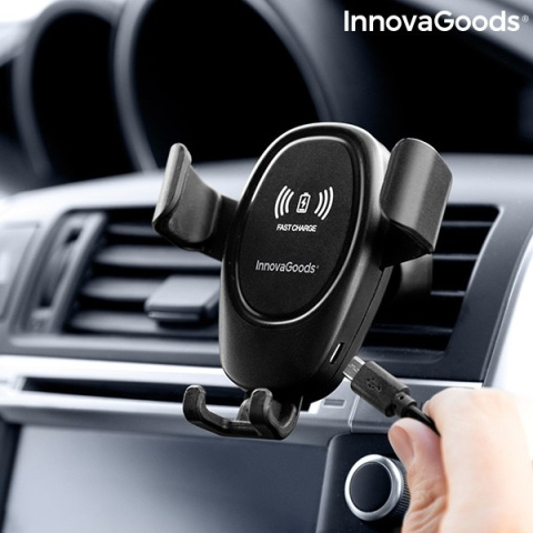 Uchwyt na Telefon do Samochodu z Ładowarką Indukcyjną Grawitacyjny InnovaGoods Uchwyt na Telefon do Samochodu z Ładowarką Indukcyjną Grawitacyjny InnovaGoods