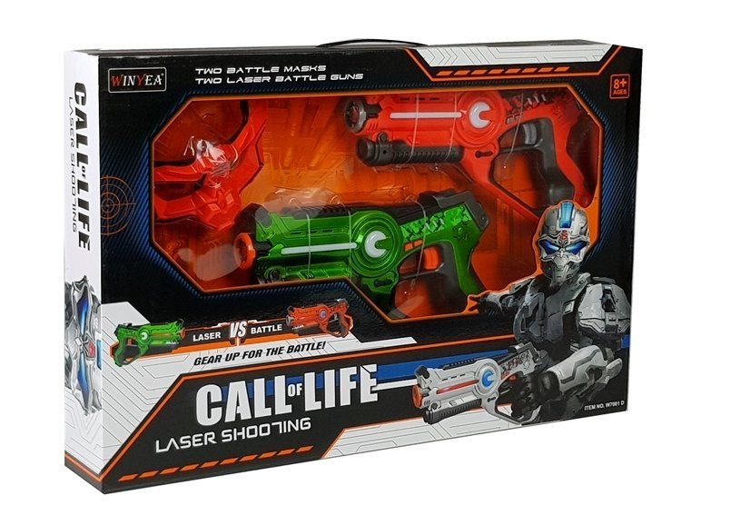 Pistolet Laserowy z maską na Baterie 2 szt Pistolet Laserowy z maską na Baterie 2 szt